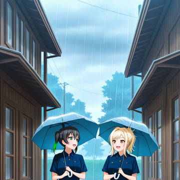 アジサイ梅雨散歩、侑と愛