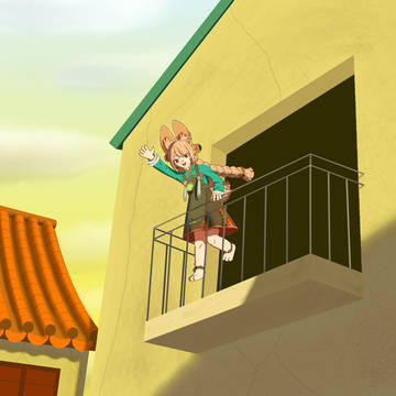 Zhao on a balcony