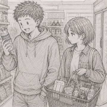 2人でコンビニ