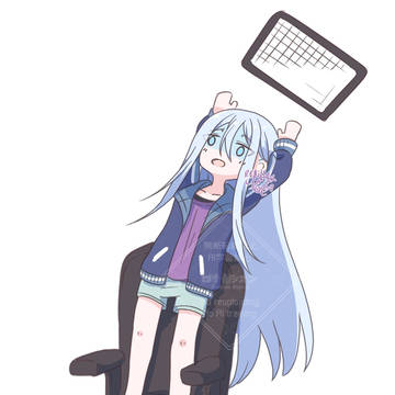 エアコンのフィルターを外して倒れそうになる奏ちゃん