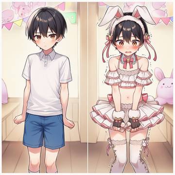 文化祭のうさぎ喫茶で強制女装！？