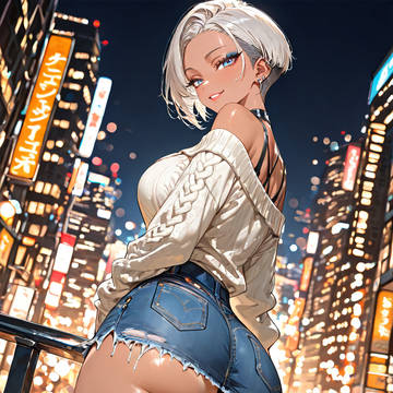 金髪ショートカット ミニスカ