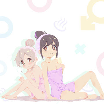 まひろちゃんとみはりちゃんが一緒にお風呂に入ってる姿。