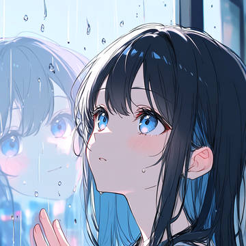 雨に揺れる少女