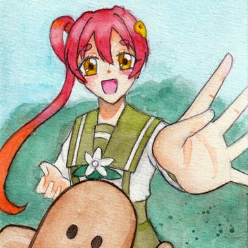 【ビッカメ娘】たかつきたん店舗誕生4周年記念日【水彩画】