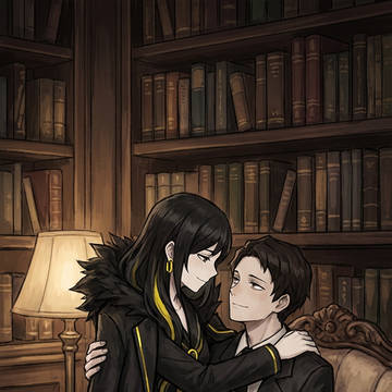 Binah snuggled up beside Roland