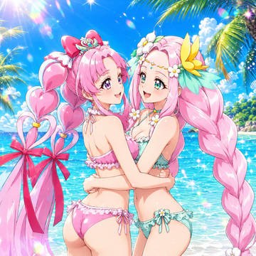 仲良し✨️🩷キュアミスティック&キュアフェリーチェ💚