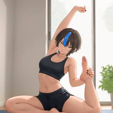 朝のヨガ