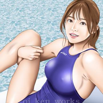 競泳水着少女