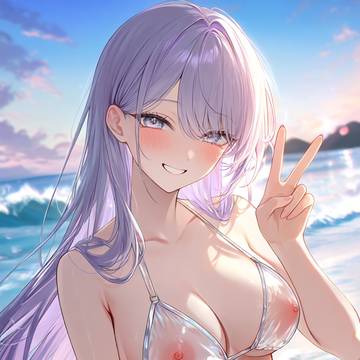 Xで流れてきた透明のビキニ👙をモア💕に着せてみた（笑）