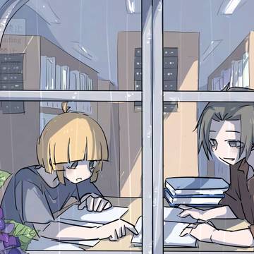 梅雨の図書館☔