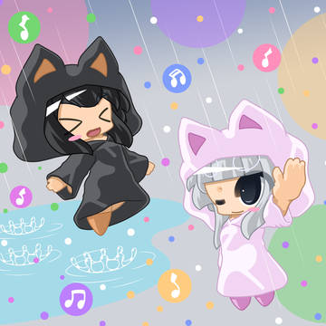 梅雨の演奏とにゃんこ耳の女の子