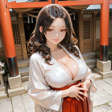 【のぞみ】巫女コスで露出