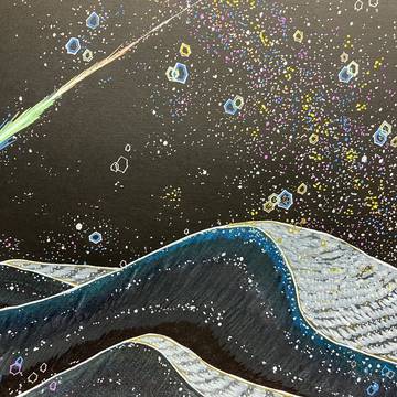 白砂丘と星空【原画販売中】