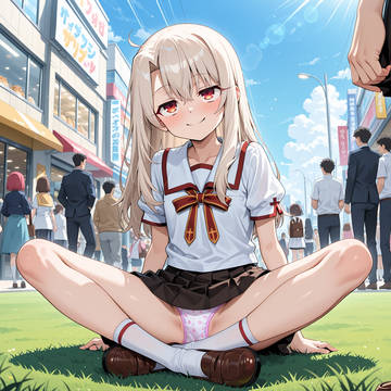 フードコートの芝生エリアにいるガードが緩い子を… イリヤ