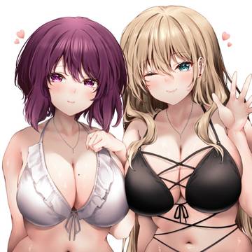ショートカットお姉さんとブロンド髪お姉さん