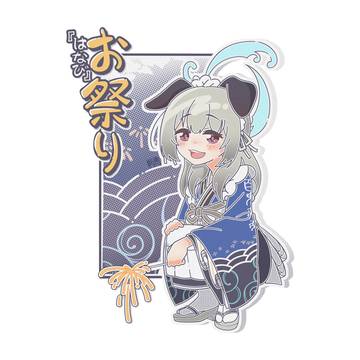 線香花火とウミカ(ステッカーVer.)