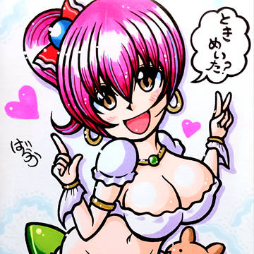ミニ色紙「赤いアイドルのお姉さん」