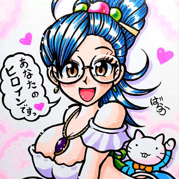 ミニ色紙「青いアイドルのお姉さん」