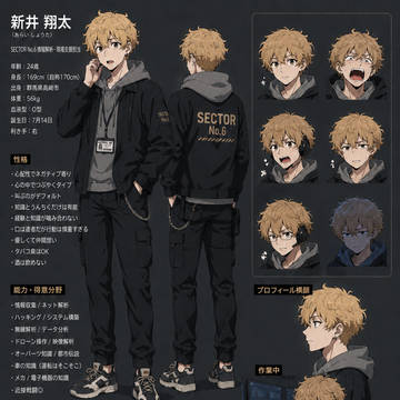 SECTORNo.6キャラクター紹介「新井翔太」