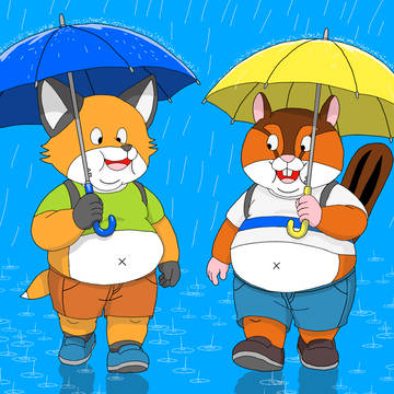 雨の日の登校風景