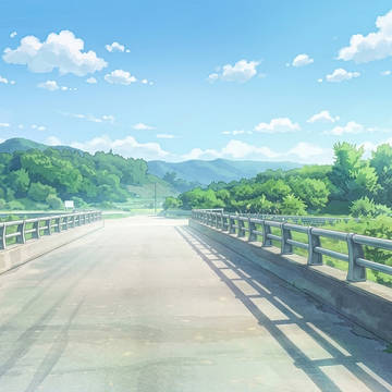 [時間差分アリ]田舎の橋の風景