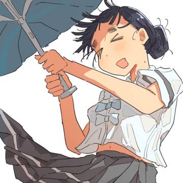 雨ではしゃぐ天愛星さん