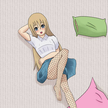 すごく大きなベッドのムギちゃん 💛