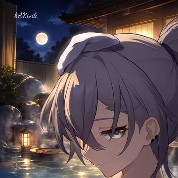 銀狼と一緒に温泉でくつろぐ？