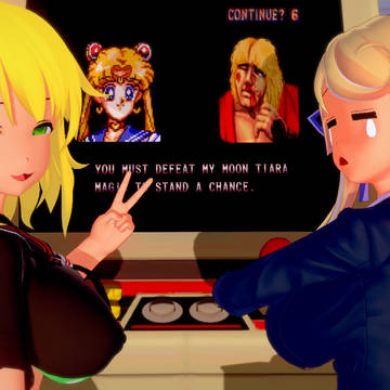 Senran girls at the local arcade
