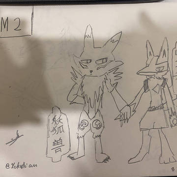 Lucario and Renamon - ルカリオとレナモン