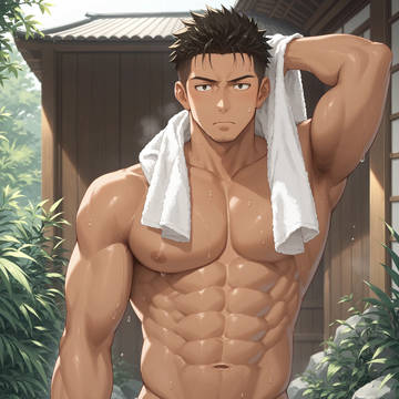 湯上がり──温泉で整うスジ筋男子