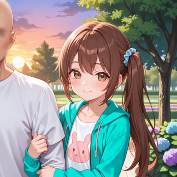 あじさいの公園でアームハグ!