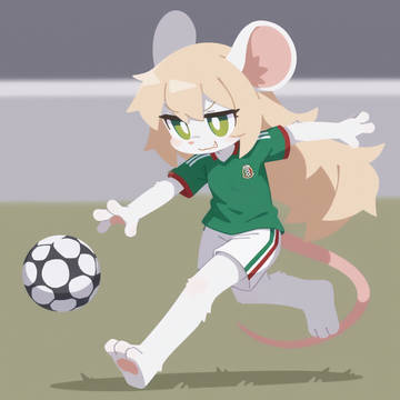 Playing soccer~