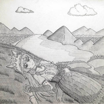 Lying on the grass