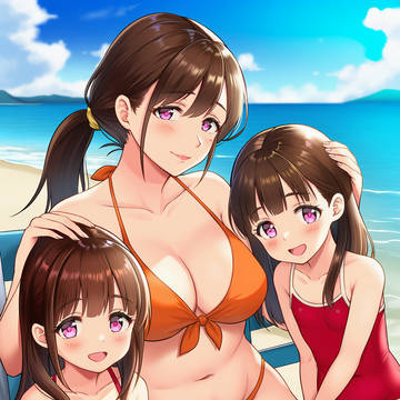水着の親子