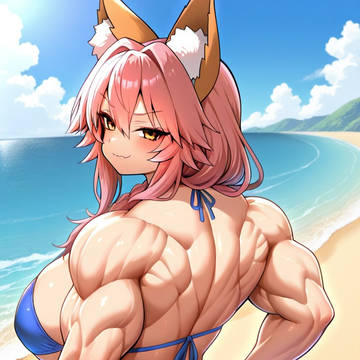 At the beach with Tamamo-chan! 5