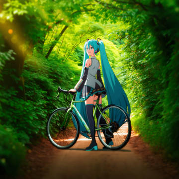 初音ミクｘ自転車