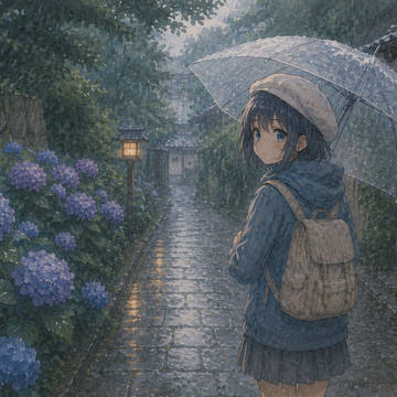 梅雨の散歩道