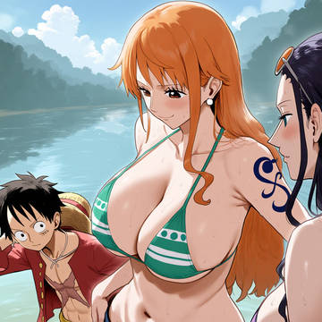 Luffy x Nami x Nico robin
