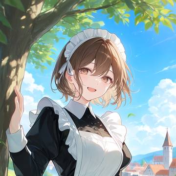草原の木陰で