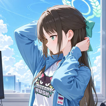 ポニテにするアイリ