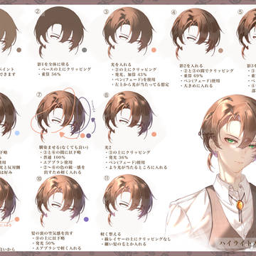 髪の毛塗り方