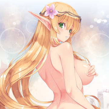 水浴びエルフ