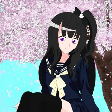 桜と女の子
