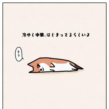 冷やし中華【サンカクオコジョのひとことイラスト④】