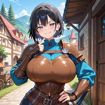 達磨娘AIイラストシリーズ物『ファンタジー女戦士』