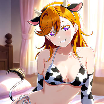 澁谷かのん　牛柄ビキニ