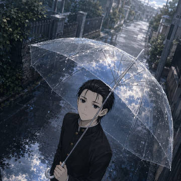 雨の日のビニール傘