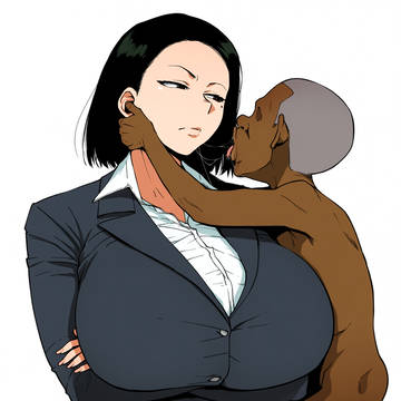 Office lady and her son's friend